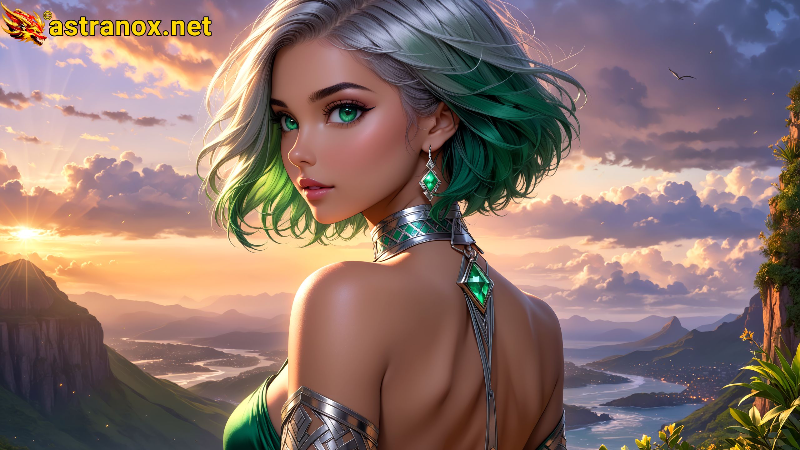 Amazing Young Female  at  - Download Free 4K Wallpaper Fantasy wallpaper with  Eyes and  Hair.