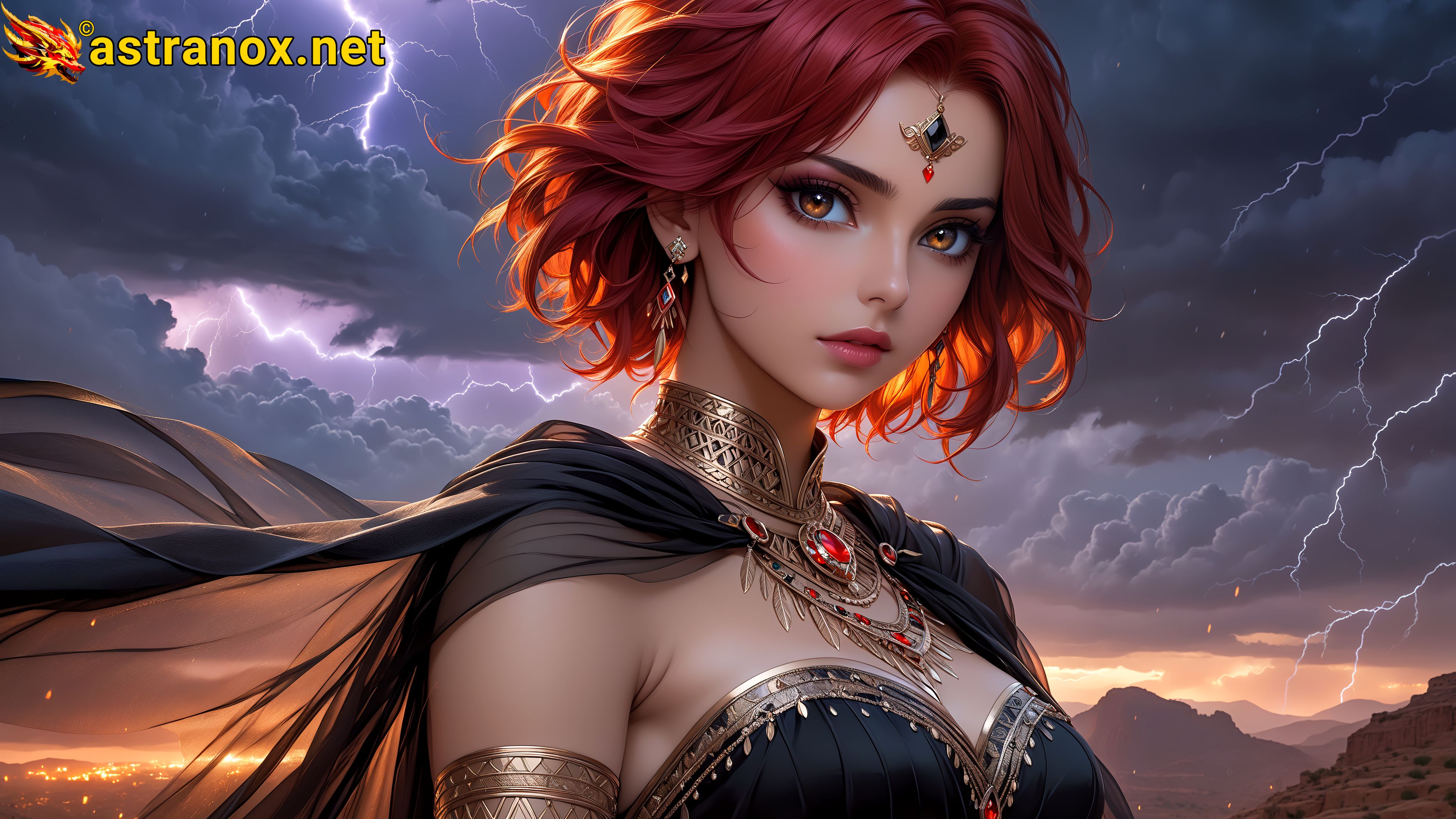 Amazing Young Female  at  - Download Free 4K Wallpaper Fantasy wallpaper with  Eyes and  Hair.